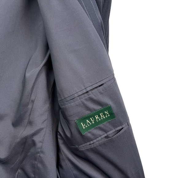 Lauren Ralph Lauren Blazer Suit Jacket Wool 2 Button Vented Striped Navy Men 42R - Picture 3 of 8